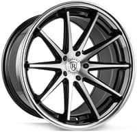 20x11 rohana rfc10 gloss black machined w/ chrome stainless steel lip (flow formed) (super deep concave) 5x120 40mm
