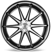 22x10.5 rohana rfc10 gloss black machined w/ chrome stainless steel lip (flow formed) (mid concave) 5x4.5/114.3 42mm