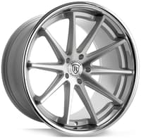 19x9.5 rohana rfc10 silver machined w/ chrome stainless steel lip (mid concave) (flow formed) 5x112 42mm