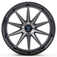 (clearance - no returns) 20x10 rohana rc10 matte graphite w/ gloss black lip 5x112 45mm