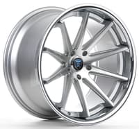 (clearance - no returns) 20x10 rohana rc10 silver machined w/ chrome stainless steel lip 5x4.25/108 40mm