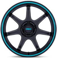 Rotiform LBPU Gloss Black w/ Teal Stripe