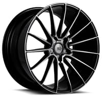 22x10.5 savini black di forza bm16 gloss black w/ double dark tint 5x112 34mm