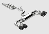 mbrp 2022 volkswagon golf r mk8 t304 stainless steel 3in cat-back, quad rear exit- carbon fiber tips s46133cf