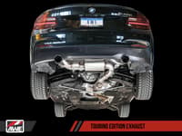 awe tuning 14-20 bmw f22 m235i / m240i touring edition axle-back exhaust - chrome silver tips (90mm) 3010-32028