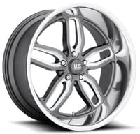 20x8.5 us mags u129 c-ten anthracite milled w/ diamond cut lip 5x4.75/120.7 7mm