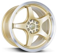 16x7.5 versus vs005 gold w/ machined lip 5x100 5x4.5/114.3 35mm