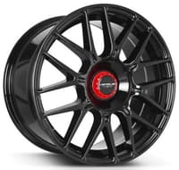 17x8 versus vs22 gloss black w/ red cap 5x100 5x4.5/114.3 35mm