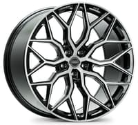 22x9 vossen hf-2 brushed gloss black (hybrid forged) 5x112 32mm