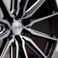 22x9.5 vossen hf6-1 matte black w/ brushed face (hybrid forged) (deep concave) 6x135 20mm