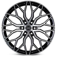 22x9.5 vossen hf6-3 gloss black brushed face (hybrid forged) (deep concave) 6x135 20mm