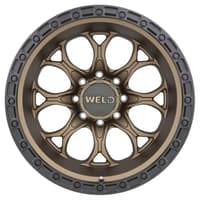 20x9 weld off-road ledge w106 satin bronze w/ satin black lip (8-lug) (rotary forged) 8x180 0mm
