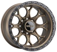 20x9 weld off-road ledge w106 satin bronze w/ satin black lip (8-lug) (rotary forged) 8x180 0mm