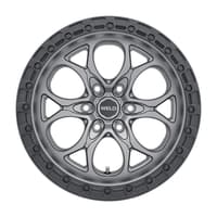 20x10 weld off-road ledge w107 satin gunmetal w/ satin black lip (6-lug) (rotary forged) 6x135 -18mm