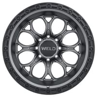 20x10 weld off-road ledge w107 satin gunmetal w/ satin black lip (8-lug) (rotary forged) 8x6.5/165 -18mm
