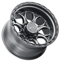 20x10 weld off-road ledge w107 satin gunmetal w/ satin black lip (8-lug) (rotary forged) 8x6.5/165 -18mm