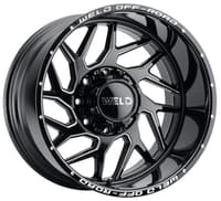 22x12 weld off-road fulcrum w117 gloss black milled (* may require trimming) (rotary forged) 8x6.5/165 -44mm