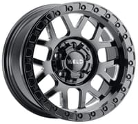 17x9 weld off-road cinch beadlock w902 gloss black milled (true beadlock) (rotary forged) 5x5/127 5x5.5/139.7 -12mm