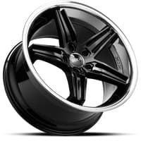 20x9 xix x63 gloss black w/ stainless steel lip 5x120 30mm