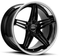 20x9 xix x63 gloss black w/ stainless steel lip 5x120 30mm