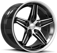 20x9 xix x63 gloss black machined w/ stainless steel lip 5x4.5/114.3 32mm