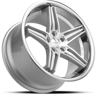 20x9 xix x63 silver machined w/ stainless steel lip 5x120 30mm