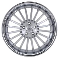 20x8.5 xix x59 silver brushed face w/ stainless steel chrome lip 5x4.25/108 35mm