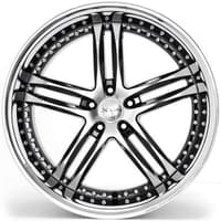 22x10.5 xix x15 gloss black machined w/ chrome stainless steel lip 5x115 22mm