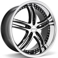 22x10.5 xix x15 gloss black machined w/ chrome stainless steel lip 5x4.25/108 35mm