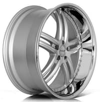 22x9 xix x15 silver machined w/ chrome stainless steel lip 5x120 30mm