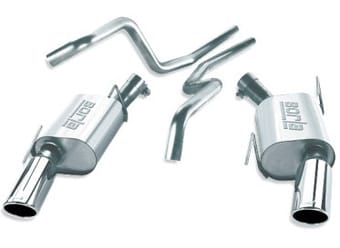 borla 2005-2009 mustang gt / mustang shelby gt500 ec-type cb ss single round rolled tips exhaust 1014019 - image