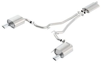 borla 15-16 ford mustang ecoboost 2.3l at/mt ec-type cat back ss single round rolled tips exhaust 1014039 - image