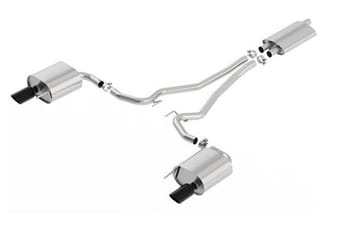 borla 15-17 ford mustang ecoboost 2.3l ec-type cat back single round 4.0in od 9.5in l tips exhaust 1014039bc - image