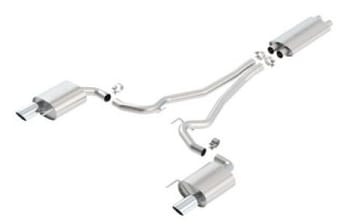 borla 15-16 ford mustang gt / convertible 5.0l at/mt ec-type cb ss single round rolled tips exhaus 1014040 - image