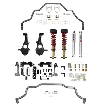 belltech lowering kit 19-21 gm silverado / sierra 1500 4wd all cabs - 2-5in fr / 6in r 1041hk - image