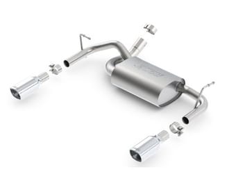 borla 12-16 jeep wrangler 3.6l at/mt 4wd single split rr exit touring exhaust (rear section only) 11834 - image