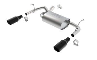 borla 12-16 jeep wrangler 3.6at/mt 4wd 2+4dr s/ sq /rl/ac sr 2.5in, 2in tip 3.5 sqx8 black chrome 11834bc - image