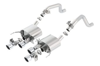 borla 14-15 chevy corvette c7 6.2l rwd w/afm &npp s-type dual round rolled center rear exit exhaust 11855 - image
