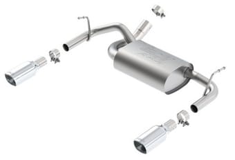 borla 12-14 jeep wrangler jk 2dr & 4dr rear section atak single sqaure rolled angle-cut exit exhaust 11860 - image