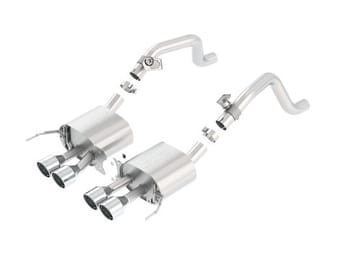 borla 2014 chevy corvette c7 w/ afm w/o npp s type rear section exhaust quad rd rl ic tips 11862 - image