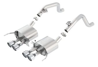 borla 14-15 chevy corvette c7 w/o afm w/o npp atak rear section exhaust quad rd rl tips 11881 - image