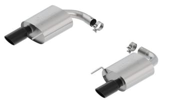 borla atak s rear section 15-17 ford mustang gt 5.0l v8 mt/at 2.5in pipe 4in tip (black chrome) 11895bc - image