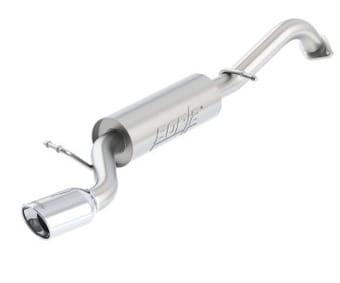 borla 14-17 toyota corolla s 1.8l at/mt fwd 4dr s-type single oval rolled angle-cut rear sec exhaust 11897 - image