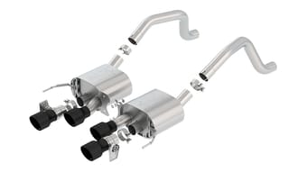 borla 15 - 19 chevy corvette c7 z06 6.2l axle back atak exhaust black quad tips w/o afm w/ npp 11903cb - image