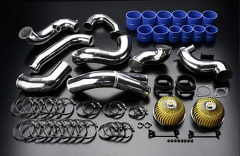 greddy 95-02 nissan skyline gt-r twin airinx complete suction intake kit w/airflow meter elimination 11920235 - image