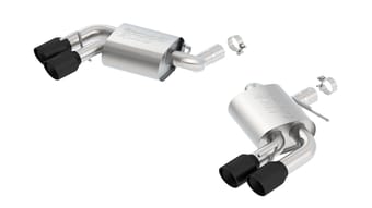 borla 16 - 22 chevrolet camaro ss at/mt s-type rear section exhaust w/o dual mode ceramic black 11920cb - image