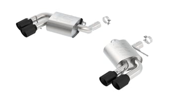 borla 16-22 chevy camaro v8 ss at/mt atak rear section exhaust w/o dual mode valves ceramic black 11921cb - image