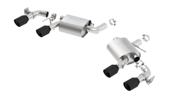 borla 16 - 22 chevy camaro v8 ss at/mt atak rear section exhaust w/ dual mode valves ceramic black 11925cb - image