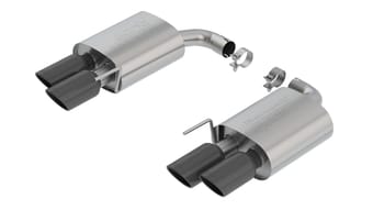 borla 18-22 ford mustang gt 5.0l 2.5in s-type exhaust w/o valves (rear section only) - black chrome 11953bc - image
