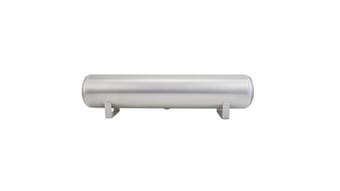 air lift 4 gal alum air tank - (2) 1/4in (2) 3/8in end ports & 1/4in drain port - 30in l x 6in d 11955 - image